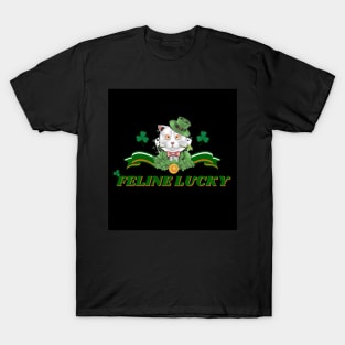 Feline Lucky for Saint Patrick's Day (MD23Val002b) T-Shirt